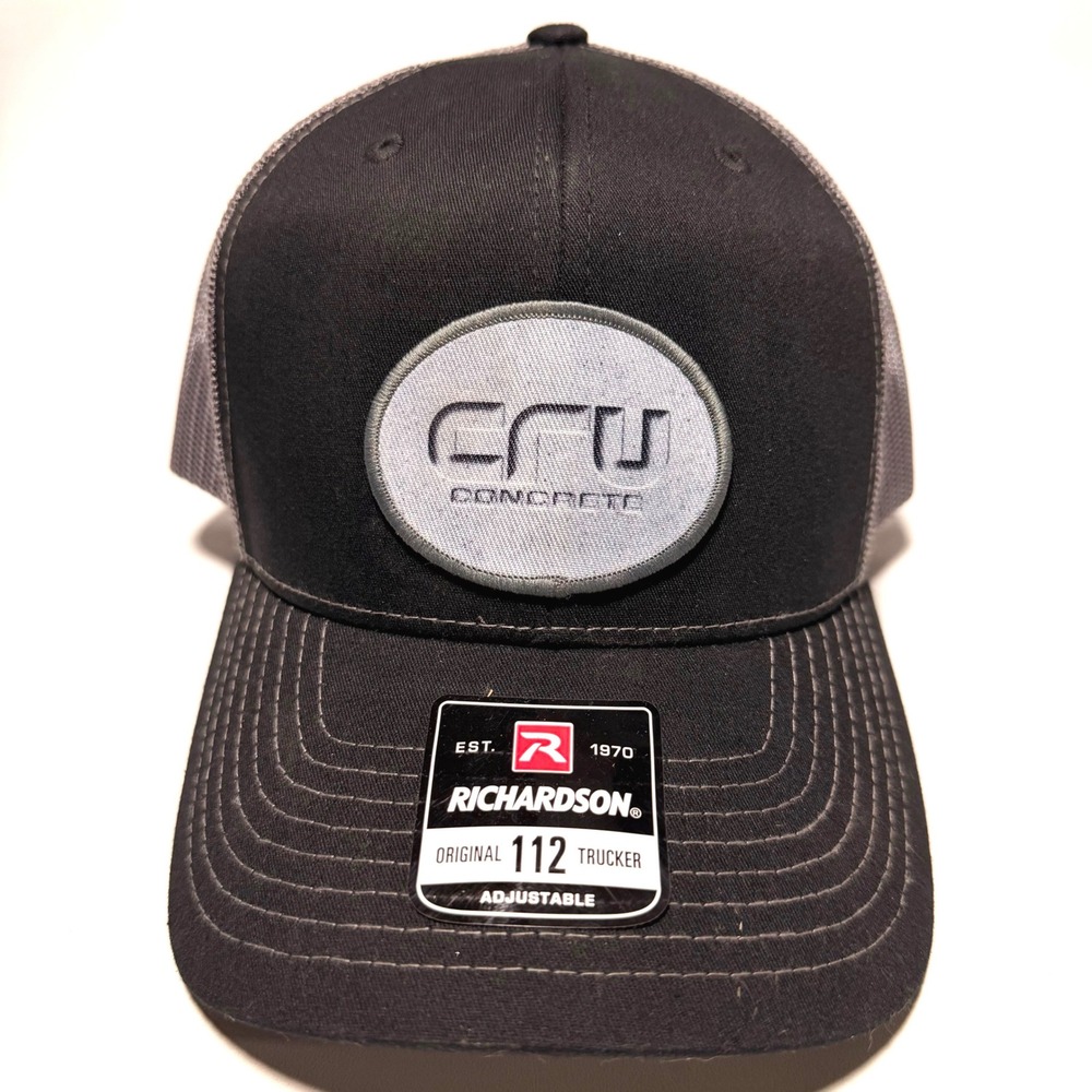 Richardson 112 Trucker Hat Black Grey‎ CFU Concrete Patch Snapback Cap